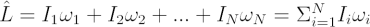 $ \hat L =  I_1 \omega_1 +  I_2 \omega_2 +... + I_N \omega_N = \Sigma_{i=1}^N I_i \omega_i $