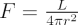 $ F = \frac{L}{4\pi r^2} $