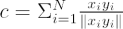 $  c = \Sigma_{i=1}^N  {{x_i y_i}\over{\|x_i  y_i\|}}         $