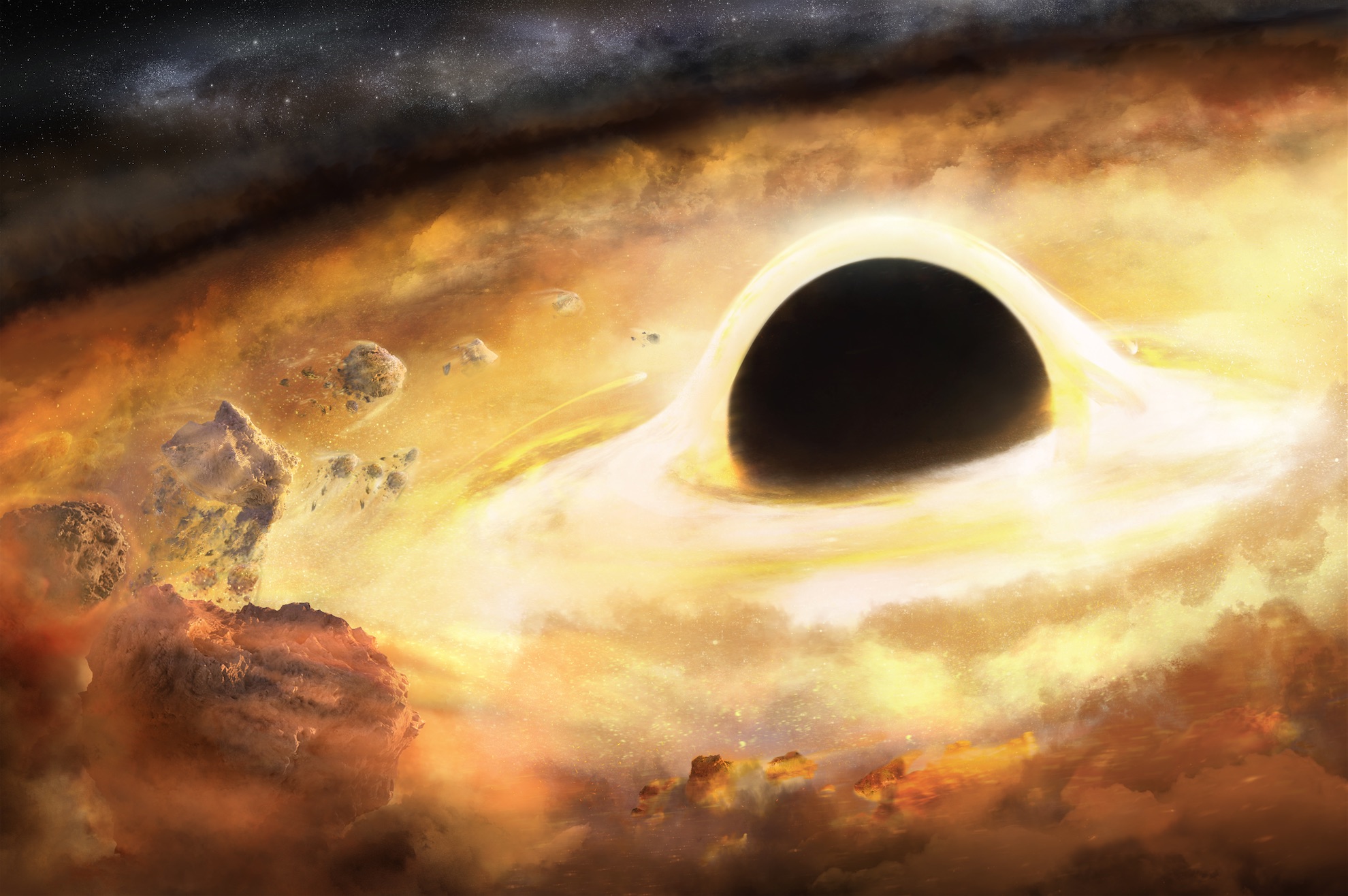 Artist impression of a supermassive black hole